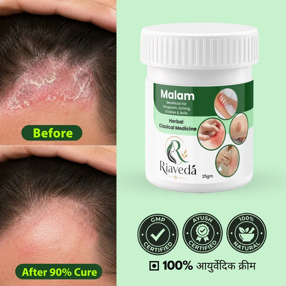 Riaveda Herbal Malam – visible before and after recovery